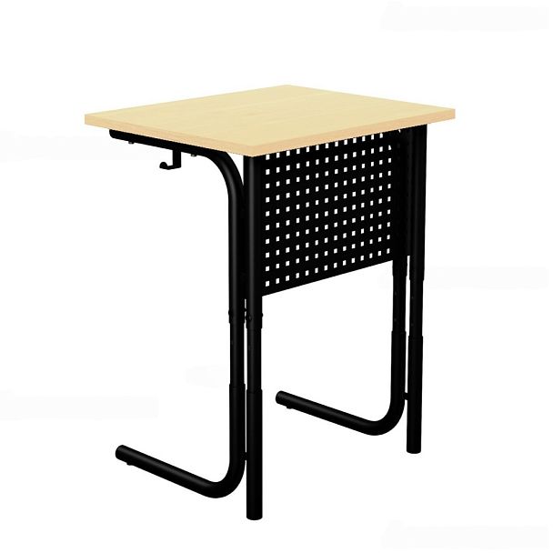 Стол ученический 101РП, 1-местный, регулируемый (экран-перфорация) на круглой трубе (м/к Коричневый, Серый, Черный), гр.5-7 - Вид 6