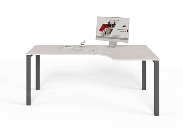 UNITY РМСУ9-18R ДУБ МОЛОЧНЫЙ Стол на металлокаркасе угловой правый 1800х900х750 - Вид 2