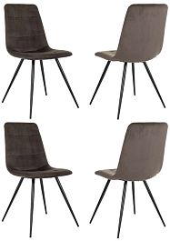 Стул для дома Бюрократ CH-K1_4 комплект 4шт коричневый Holland 74 металл черный на ножках (CH-K1_1/HL74_4) - Фото предпросмотра