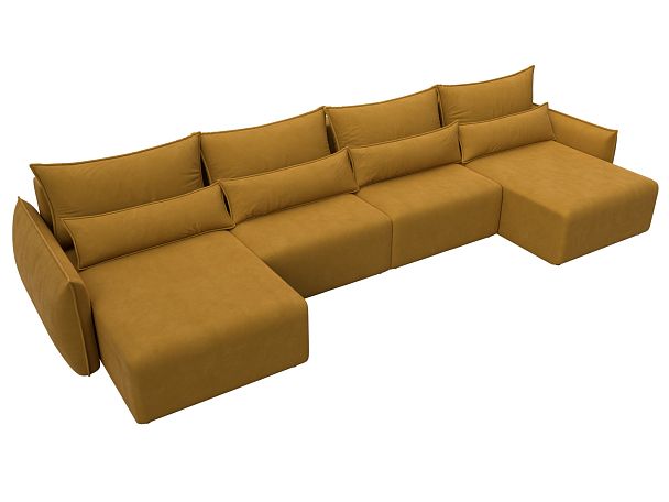 Диван П-образный Лига-051 НПБ Лонг Велюр желтый - Вид 6