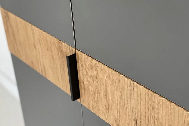 Бери Шкаф двухдверный MPR-024.2564 дуб крафт золотой/графит - Вид 9