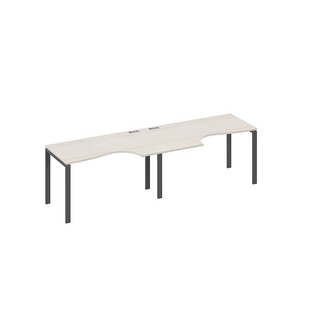 Рабочая станция столы Классика опоры UNO (2х140) A4 А4 Б1 043-2 БП дуб / металлокаркас антрацит - Вид 1