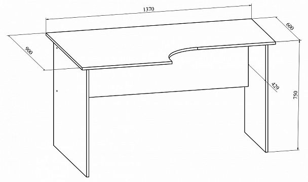 Стол офисный Офис ОФ-10 - Вид 3