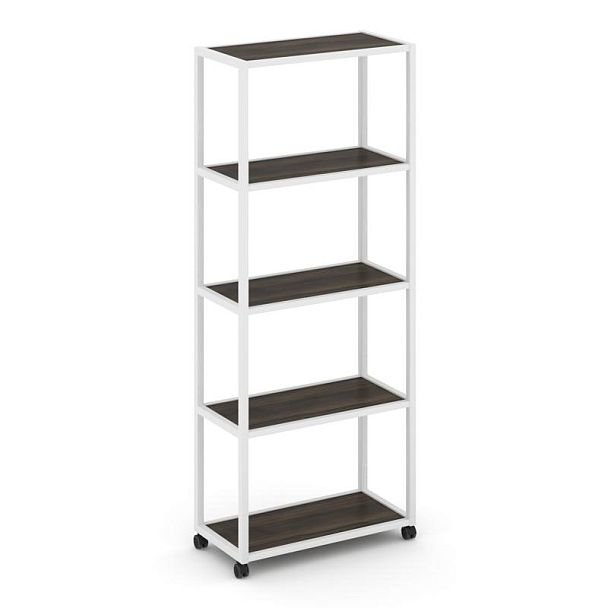 Shelf Mobile Стеллаж 5 уровней 1 секция VR.LT-STK-501.06 Дуб Мали/Металл Белый 600*400*2000 - Вид 1