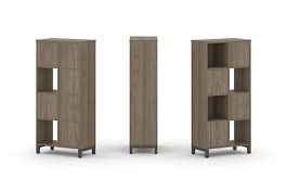 Стайл Проджект Набор стеллажа 1 сторон., 4 яр. SN.NS-421 Вяз Благородный/Металл Антрацит 754*400*161 - Фото предпросмотра