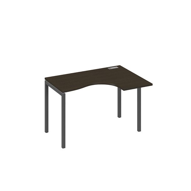 Стол эргономичный правый "Классика" на металлокаркасе DUE A4 А4 Б2 032 БП венге / металлокаркас антрацит - Вид 1