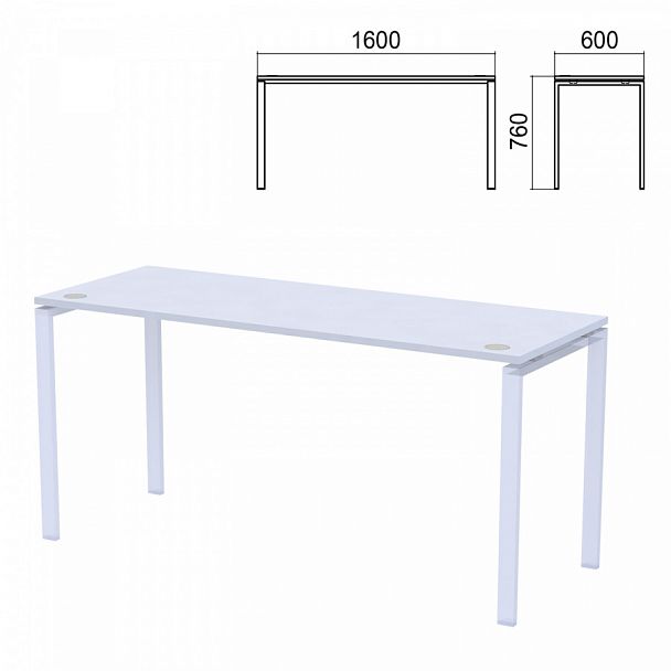 Столешница стола на металлокаркасе "Арго", 1600х600х760 мм, серая - Вид 1