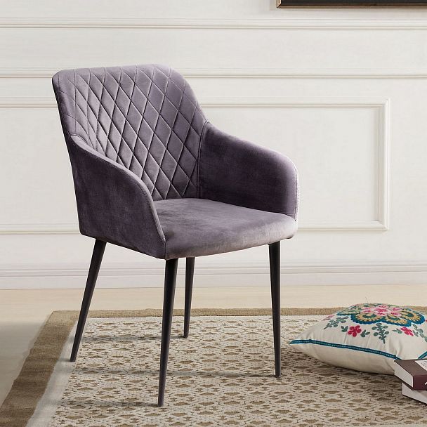 Стул с подлокотниками Robert, бархат антрацит 14 - Вид 6