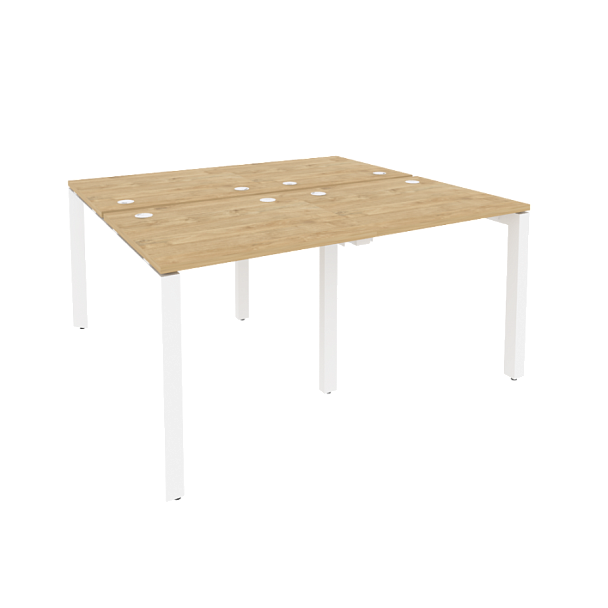 Onix Рабочая станция на П-образном м/к O.MP-D.RS-4.0.7 Тиквуд светлый/Белый металл 1560*1475*750 - Вид 1