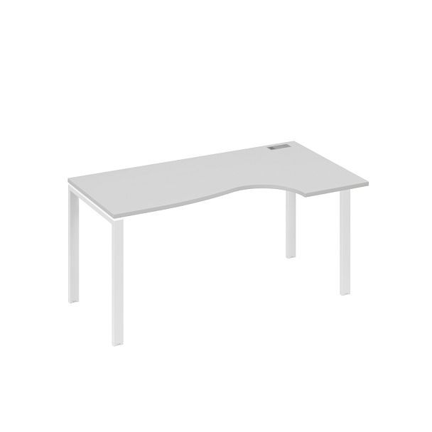 Стол эргономичный правый "Классика" на металлокаркасе UNO A4 А4 Б1 046 БП серый / металлокаркас белый - Вид 1