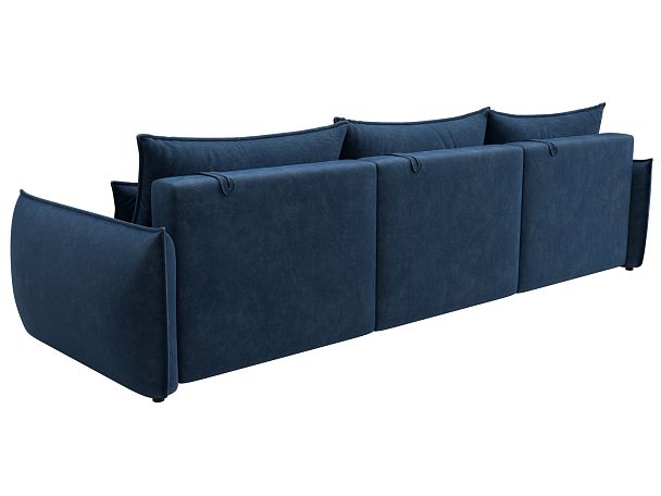 Диван прямой Лига-051 НПБ Лонг Велюр синий - Вид 5