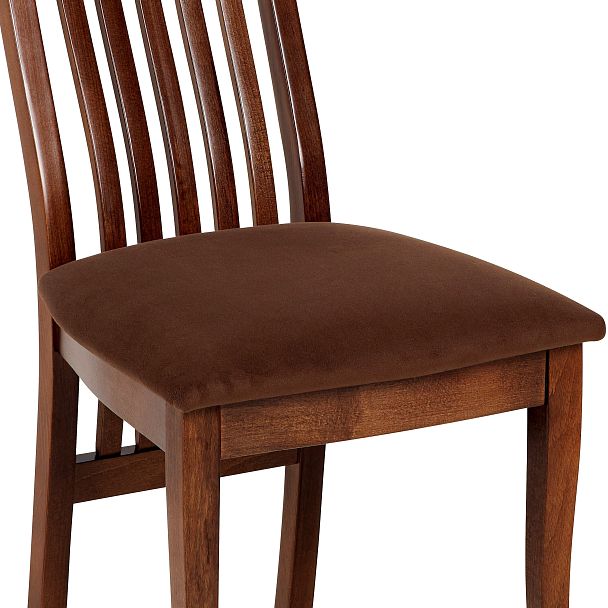 Комплект деревянных стульев с мягким сиденьем Альбен Античный орех/Коричневый велюр, 3 шт. - Вид 12