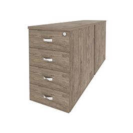 Onix Тумба двойная приставная/опорная O.TPO-2.8 Тиквуд темный 432*1635*750 - Фото предпросмотра