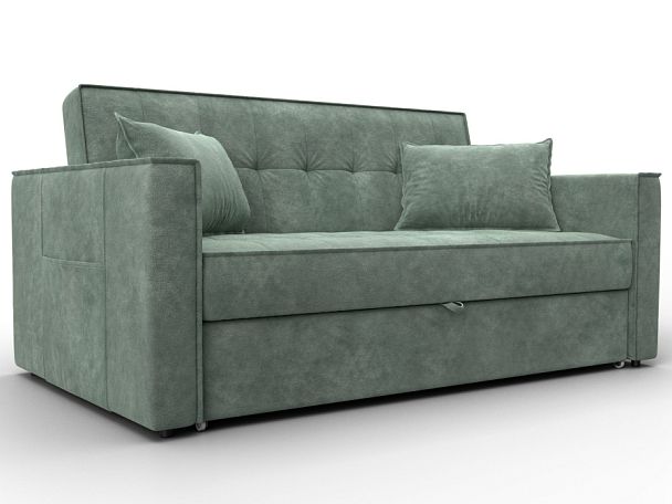 Диван прямой Лига-104 (140) Велюр зеленый - Вид 1