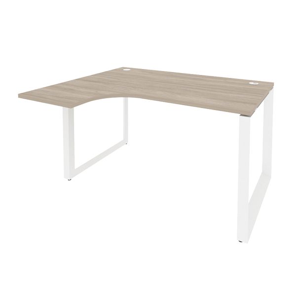Onix Стол эргономичный левый на О-образном м/к O.MO-SA-3 (L) Дуб аттик/Белый металл 1380*1180*750 (800/460) - Вид 1