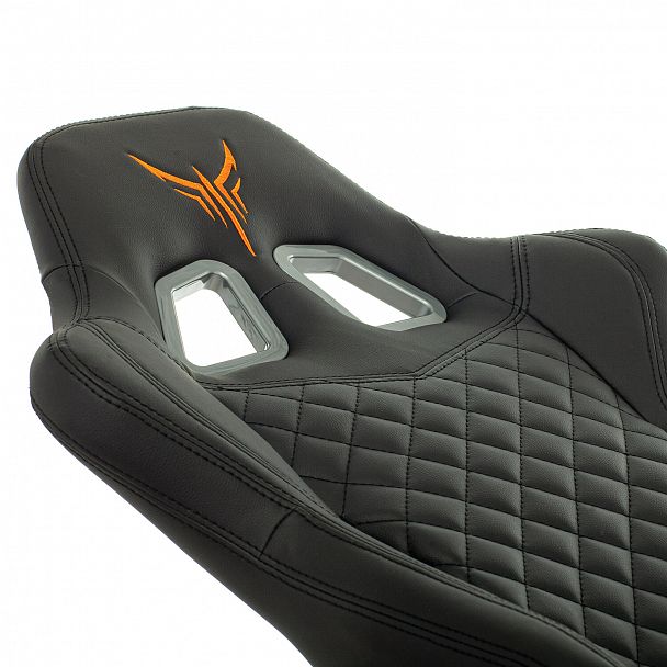 Кресло компьютерное Knight ARMOR, 2 подушки, экокожа премиум, черное, 1628888 - Вид 12