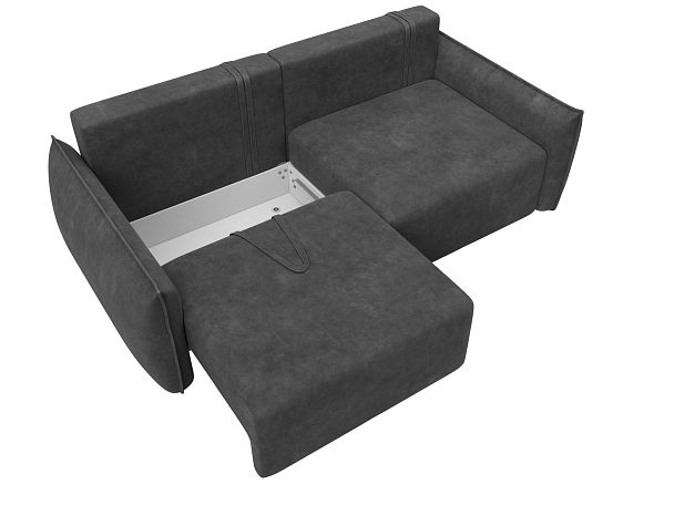 Диван прямой Лига-051 НПБ Велюр серый - Вид 7