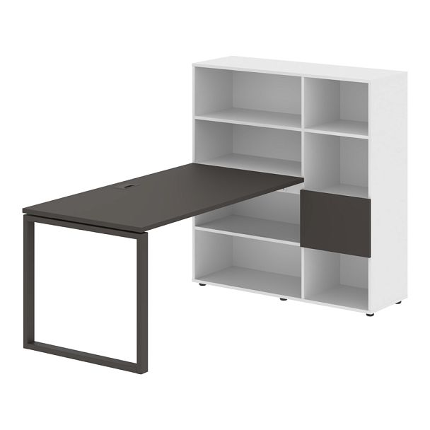 Стол-стеллаж EQRST 1215 Мокко/Мокко/Белый 1990х1250х1355 EDIS - Вид 1