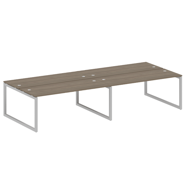 Metal System Quattro Р. ст. на 4 раб. места на О-образном м/к 50БО.СМ-4.5 Вяз/Серый металл 3600*1475*750 - Вид 1