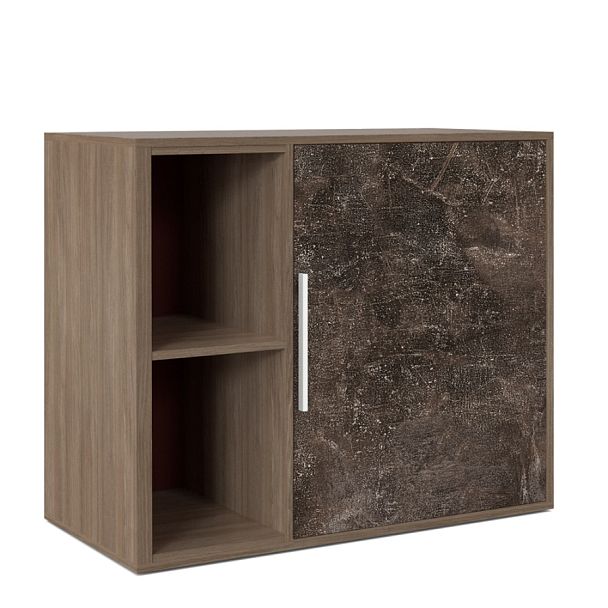 Шкаф низкий с вертикальной нишей B-tone 93,5x45x78 дуб урбан бетон темный - Вид 1