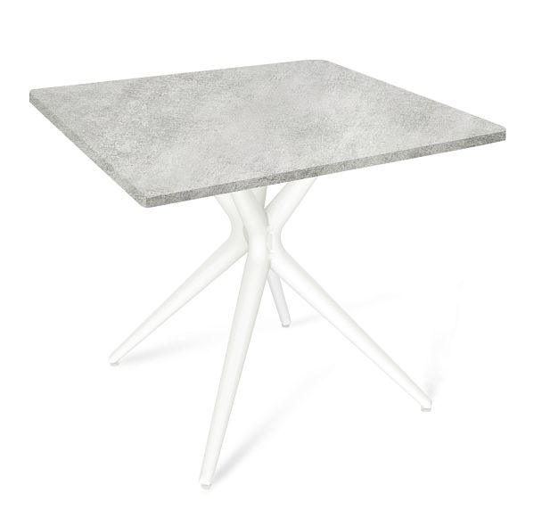 Стол Sheffilton SHT-TU30/TT 80/80 МДФ белый/бетон светлый - Вид 2