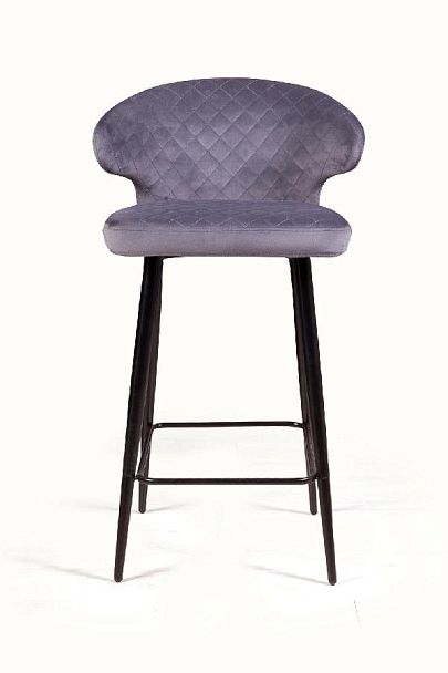 Стул полубарный Richard ромб, бархат серый 27 - Вид 7