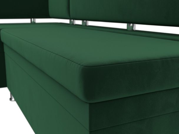 Кухонный уголок Стайл левый (полностью велюр зеленый) - Вид 4