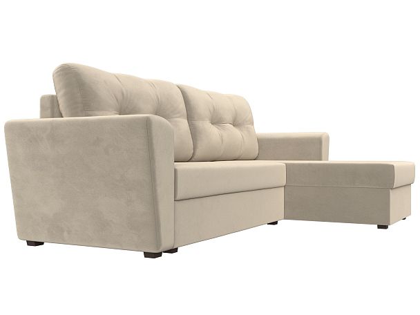 Угловой диван Амстердам Лайт правый (полностью микровельвет бежевый) - Вид 3