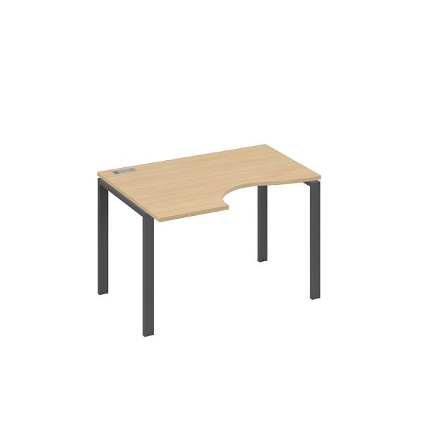 Стол эргономичный левый "Классика" на металлокаркасе UNO A4 А4 Б1 041 БП натуральный дуб / металлокаркас антрацит - Вид 1