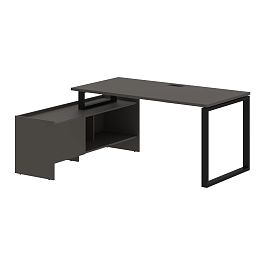 Стол с тумбой EQCT 17814 Мокко/Черный 1760х1400х750 EDIS - Фото предпросмотра