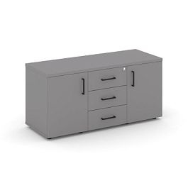 Стайл Проджект Тумба для оргтехники/сервисная SN.TS-002 Серый Пепел/Черный Ручки 1206*460*576 - Фото предпросмотра