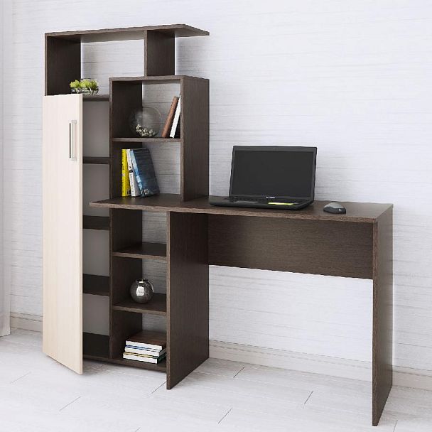 Стол компьютерный Квартет-7 (1508*1500*500) венге/дуб молочный - Вид 1