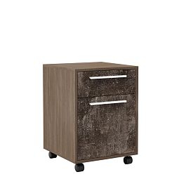 Тумба подкатная 2 ящика B-tone 45x45x62,2 дуб урбан бетон темный - Фото предпросмотра