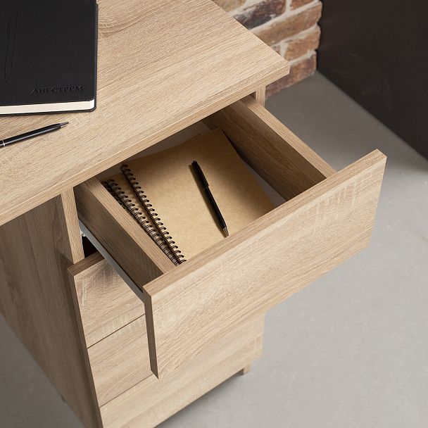 Стол письменный/компьютерный BRABIX "Scandi CD-016", 1100х500х750 мм, 4 ящика, дуб сонома, 641892, ЦБ013707-2 - Вид 15