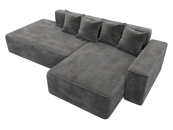 Диван угловой Лига-079 угол правый Велюр серый - Вид 6
