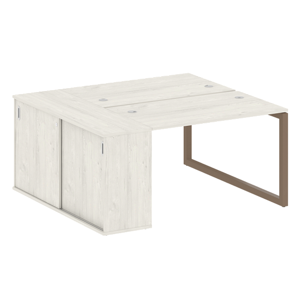 Metal System Quattro Р. ст. с шкафом-купе на О-образном м/к 50БО.РС-СШК-1.2 Т Дуб наварра/Мокко металл 1610*1475*750 - Вид 1