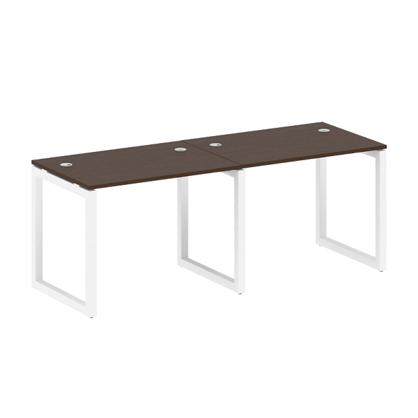 Metal System Quattro Р. ст. на 2 раб. места на О-образном м/к 50БО.СМ-2.1 Венге/Белый металл 2000*720*750 - Вид 1