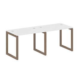 Metal System Quattro Р. ст. на 2 раб. места на О-образном м/к 50БО.СМ-2.1 Белый/Мокко металл 2000*720*750 - Фото предпросмотра