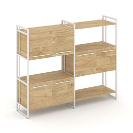 Rift Шкаф комбинированый RF.NS-004 Тиквуд Светлый/Металл Белый 1576*396*1286 - Фото предпросмотра