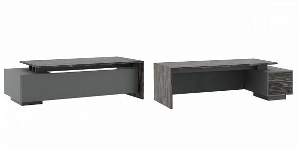 Стол письменный на опорной тумбе Dali 230x115x75 эбен антрацит - Вид 1