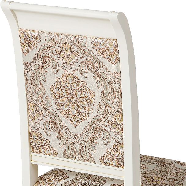 Комплект деревянных стульев с мягким сиденьем Бармс Слоновая кость золотая патина/Бежевый жаккард, 2 шт. - Вид 9