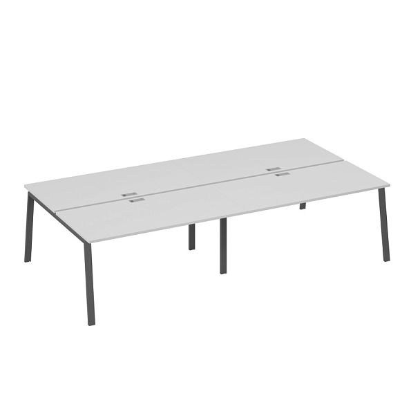 Рабочая станция 4х160 с опорами TRE A4 А4 Б3 178-2 БП серый / металлокаркас антрацит - Вид 1