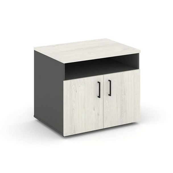 Стайл Проджект Тумба для оргтехники/сервисная SN.TS-001 Антрацит/Дуб Наварра/Черный Ручки 796*600*68 - Вид 1