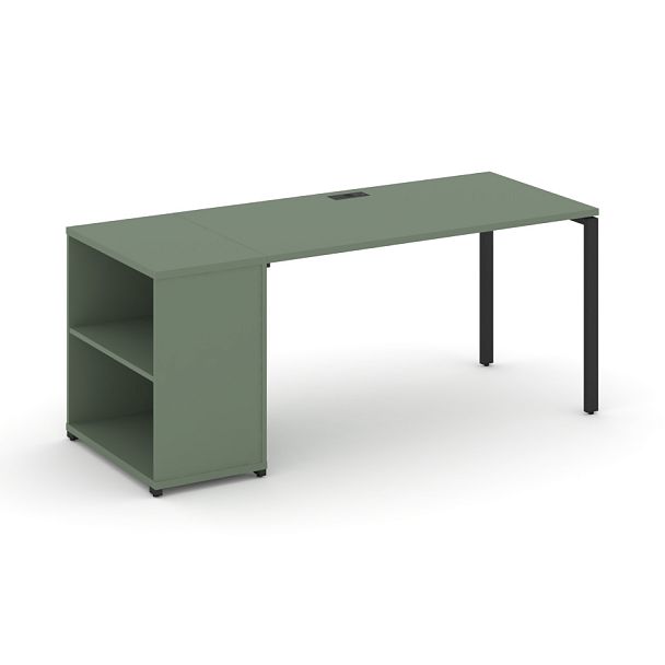 Concept Стол рабочий с опорным стеллажом CN.SP-204 Кобо/Металл Черный 2000*720*750 - Вид 1