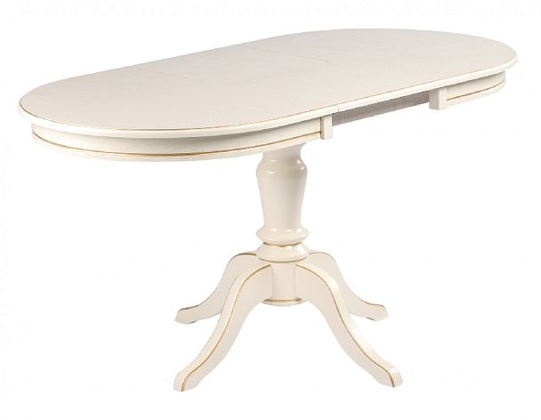 Обеденная группа стол Анфея 110(150)х75х76 Слоновая кость с золотой патиной и 4 стула Арктос Слоновая кость с золотой патиной/Бежевый жаккард - Вид 4