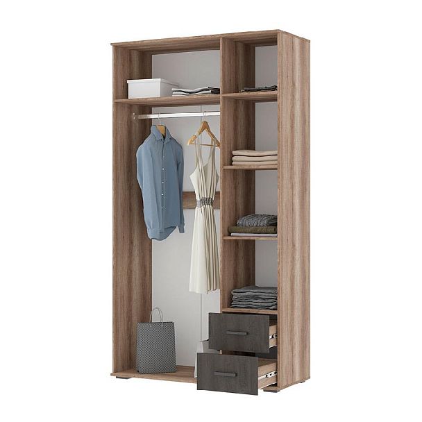 НЕЛЬСОН ШК 01 (СОЛО-1) Шкаф (1.200х2,200х0,500) дуб каньон/железный камень - Вид 2