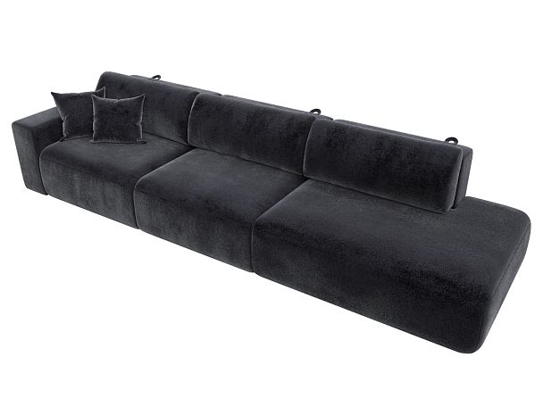 Диван прямой Лига-036 НПБ Модерн Лонг подлокотник слева Велюр серый - Вид 5