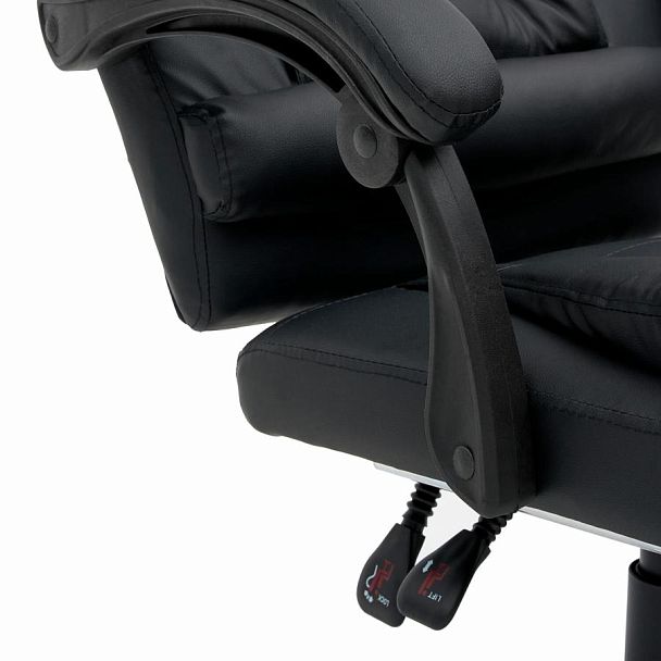 Кресло офисное CROMEX "Chill MS-005", с функцией вибромассажа, подножка, экокожа, черное, 532958 - Вид 14