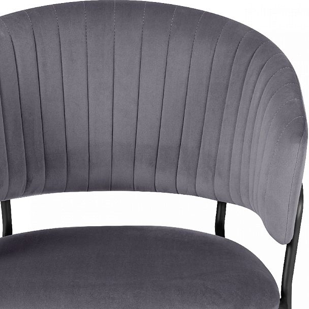 Комплект кухонных стульев Даксон серый велюр/черный, 2 шт. - Вид 7