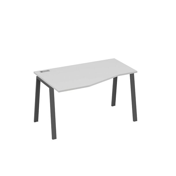 Стол эргономичный левый "Техно" на металлокаркасе TRE A4 А4 Б3 063 БП серый / металлокаркас антрацит - Вид 1